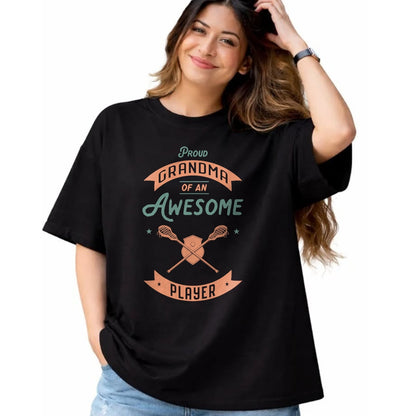 Best Grandma Shirt, Proud Grandma Unisex T-Shirt/Hoodie/Sweatshirt HLT00 - Lacrosse Grandma Awesome Player Grandson Granddaughter T-Shirt