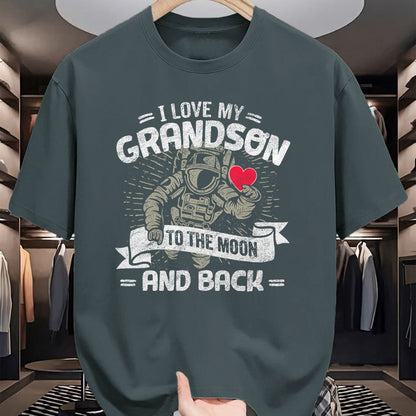 Best Grandma Shirt, Proud Grandma Unisex T-Shirt/Hoodie/Sweatshirt HLT00 - I Love My Grandson To The Moon And Back T Shirt Gift Tee T-Shirt