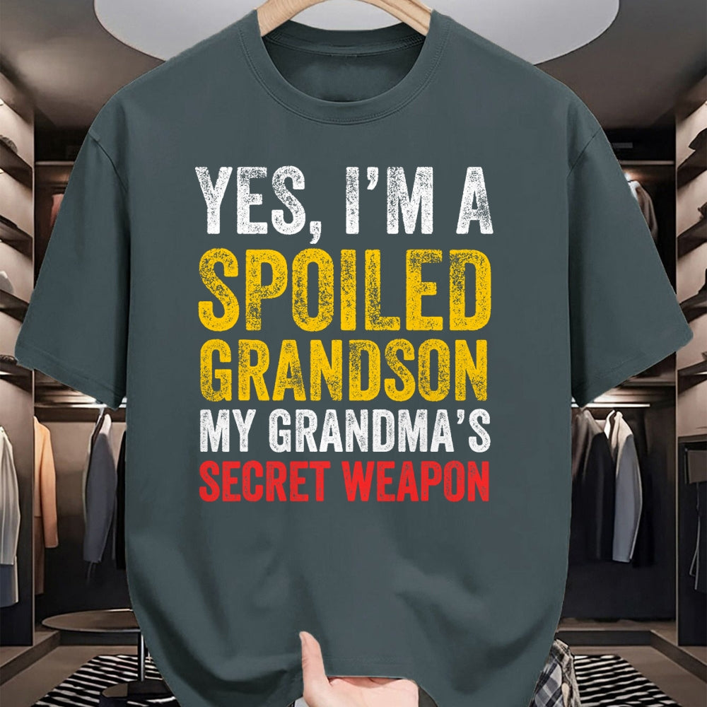 Best Grandma Shirt, Proud Grandma Unisex T-Shirt/Hoodie/Sweatshirt HLT00 - Yes I'm a Spoiled Grandson T-Shirt (1)