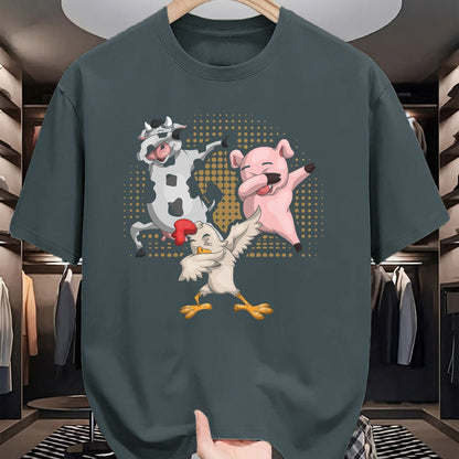 Best Farmer Life Shirt, Funny Farmer UnisexT-Shirt/Hoodie/Sweatshirt HLT00 - Dabbing Chicken Pig Cow Funny Farm Animal T-Shirt
