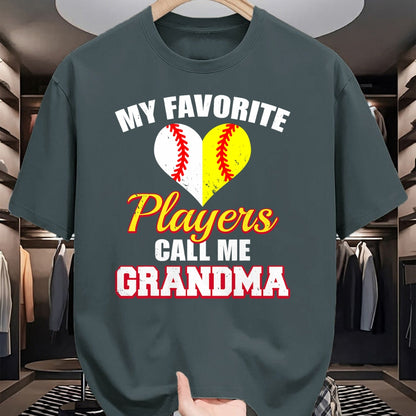 Best Grandma Shirt, Proud Grandma Unisex T-Shirt/Hoodie/Sweatshirt HLT00 - My Favorite Baseball Softball Players Call Me Grandma T-Shirt (1)