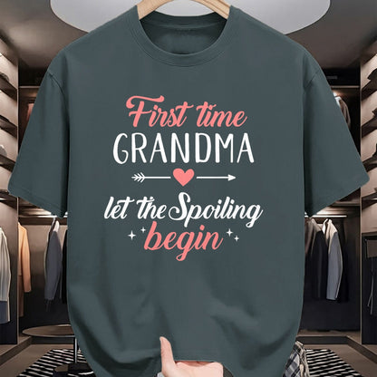 Best Grandma Shirt, Proud Grandma Unisex T-Shirt/Hoodie/Sweatshirt HLT00 - First time grandma let the spoiling begin T-Shirt (1)