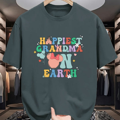 Best Grandma Shirt, Proud Grandma Unisex T-Shirt/Hoodie/Sweatshirt HLT00 - Groovy Happiest Grandma On Earth T-Shirt