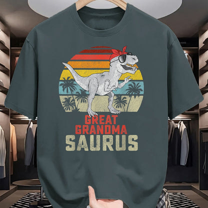 Best Grandma Shirt, Proud Grandma Unisex T-Shirt/Hoodie/Sweatshirt HLT00 - Grandmasaurus T Rex Dinosaur Great Grandma Saurus Family T-Shirt
