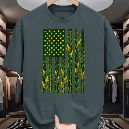 Best Farmer Life Shirt, Funny Farmer UnisexT-Shirt/Hoodie/Sweatshirt HLT00 - (Back) Vintage Corn American Flag Patriotic Farmer Farm Flag T-Shirt