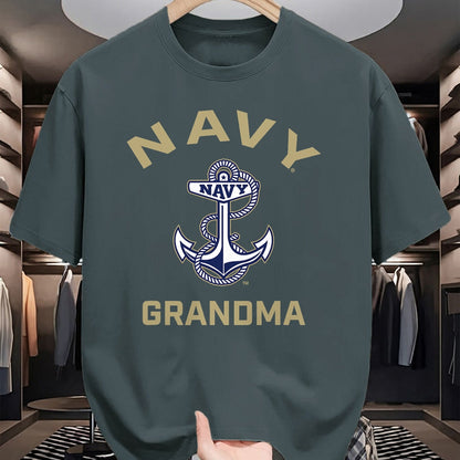 Best Grandma Shirt, Proud Grandma Unisex T-Shirt/Hoodie/Sweatshirt HLT00 - US Naval Academy Navy Midshipmen Arched Grandma T-Shirt