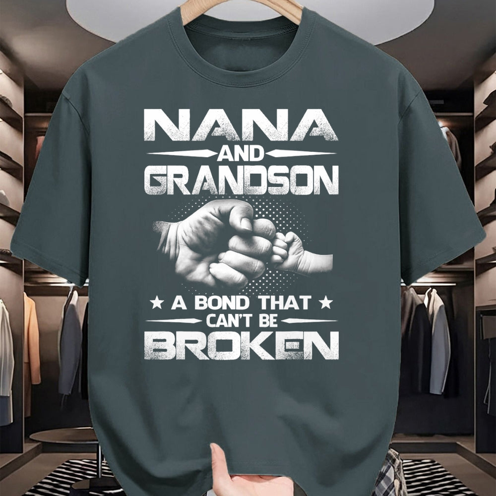 Best Grandma Shirt, Proud Grandma Unisex T-Shirt/Hoodie/Sweatshirt HLT00 - Nana And Grandson A Bond That Can't Be Broken T-Shirt