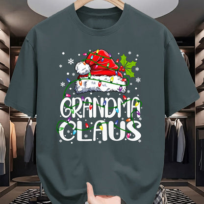 Best Grandma Shirt, Proud Grandma Unisex T-Shirt/Hoodie/Sweatshirt HLT00 - Grandma Claus Christmas Lights Pajama Family Matching T-Shirt