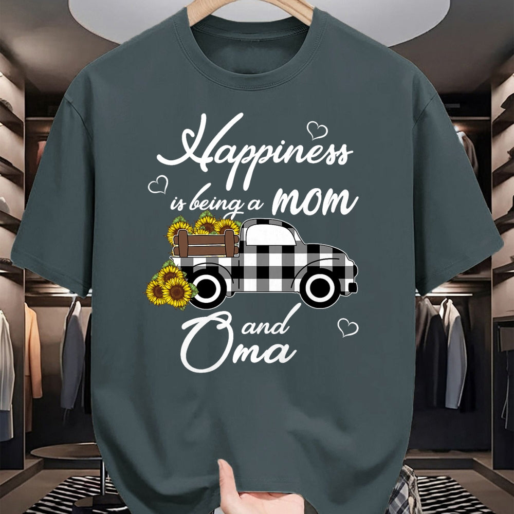 Best Grandma Shirt, Proud Grandma Unisex T-Shirt/Hoodie/Sweatshirt HLT00 - Sunflower Grandma Shirt Happiness is being a Mom and Oma T-Shirt