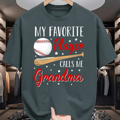 Best Grandma Shirt, Proud Grandma Unisex T-Shirt/Hoodie/Sweatshirt HLT00 - Baseball My Favorite Player Calls Me Grandma Heart T-Shirt