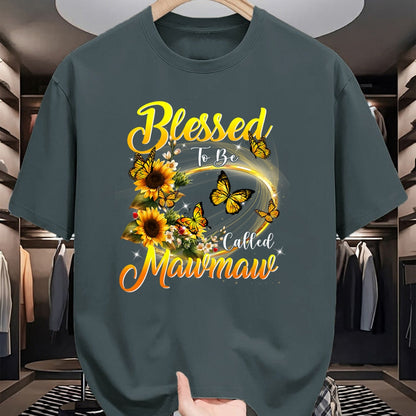 Best Grandma Shirt, Proud Grandma Unisex T-Shirt/Hoodie/Sweatshirt HLT00 - Blessed to be called Mawmaw Shirt Sunflower Lovers Grandma T-Shirt