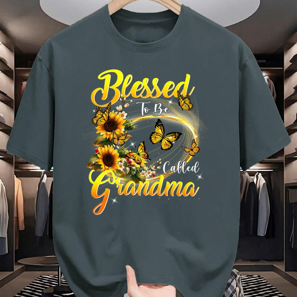 Best Grandma Shirt, Proud Grandma Unisex T-Shirt/Hoodie/Sweatshirt HLT00 - Blessed to be called Grandma Sunflower Lovers Grandma T-Shirt