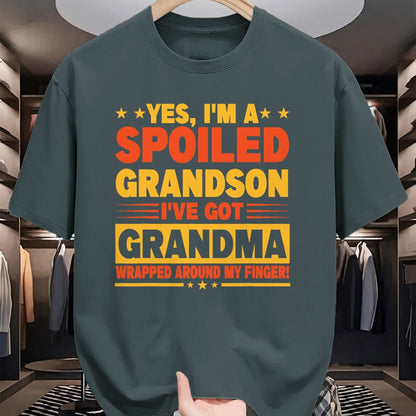 Best Grandma Shirt, Proud Grandma Unisex T-Shirt/Hoodie/Sweatshirt HLT00 - Funny Grandparents Grandpa Grandma Spoiled Grandson T-Shirt