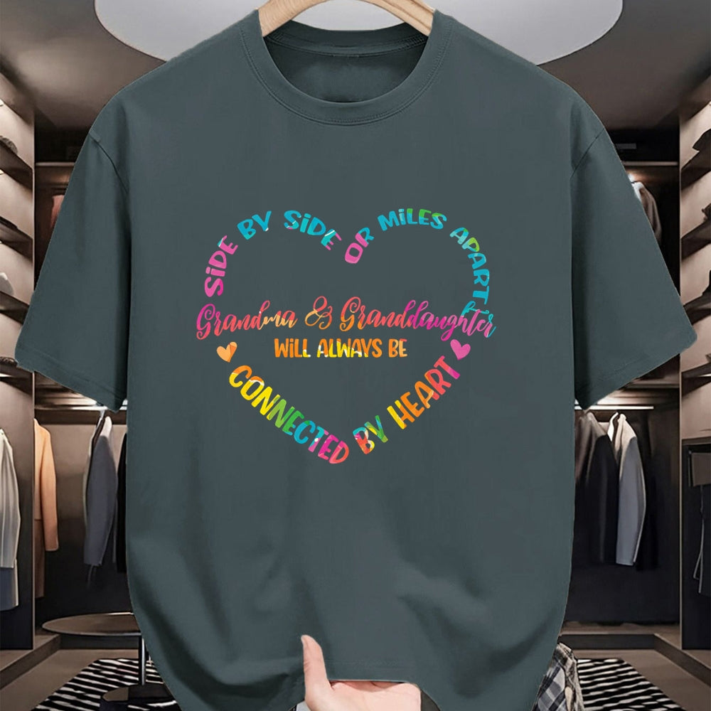 Best Grandma Shirt, Proud Grandma Unisex T-Shirt/Hoodie/Sweatshirt HLT00 - Side By Side Or Miles Apart Grandma And Granddaughter T-Shirt