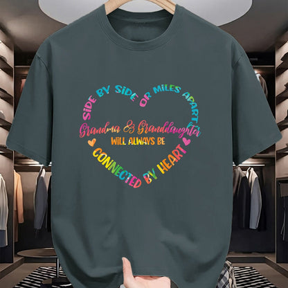 Best Grandma Shirt, Proud Grandma Unisex T-Shirt/Hoodie/Sweatshirt HLT00 - Side By Side Or Miles Apart Grandma And Granddaughter T-Shirt