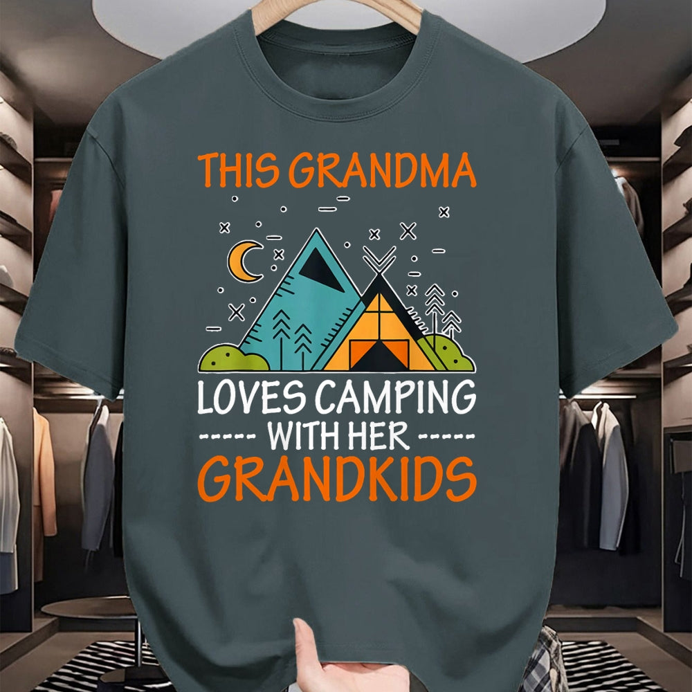 Best Grandma Shirt, Proud Grandma Unisex T-Shirt/Hoodie/Sweatshirt HLT00 - This Grandma Loves Camping with Her Grandkids T-Shirt T-Shirt
