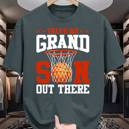 Best Grandma Shirt, Proud Grandma Unisex T-Shirt/Hoodie/Sweatshirt HLT00 - That's My Grandson Out There Basketball Grandma Grandpa T-Shirt