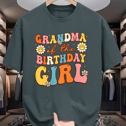 Best Grandma Shirt, Proud Grandma Unisex T-Shirt/Hoodie/Sweatshirt HLT00 - Grandma Of The Birthday Girl Granddaughter Groovy Retro T-Shirt