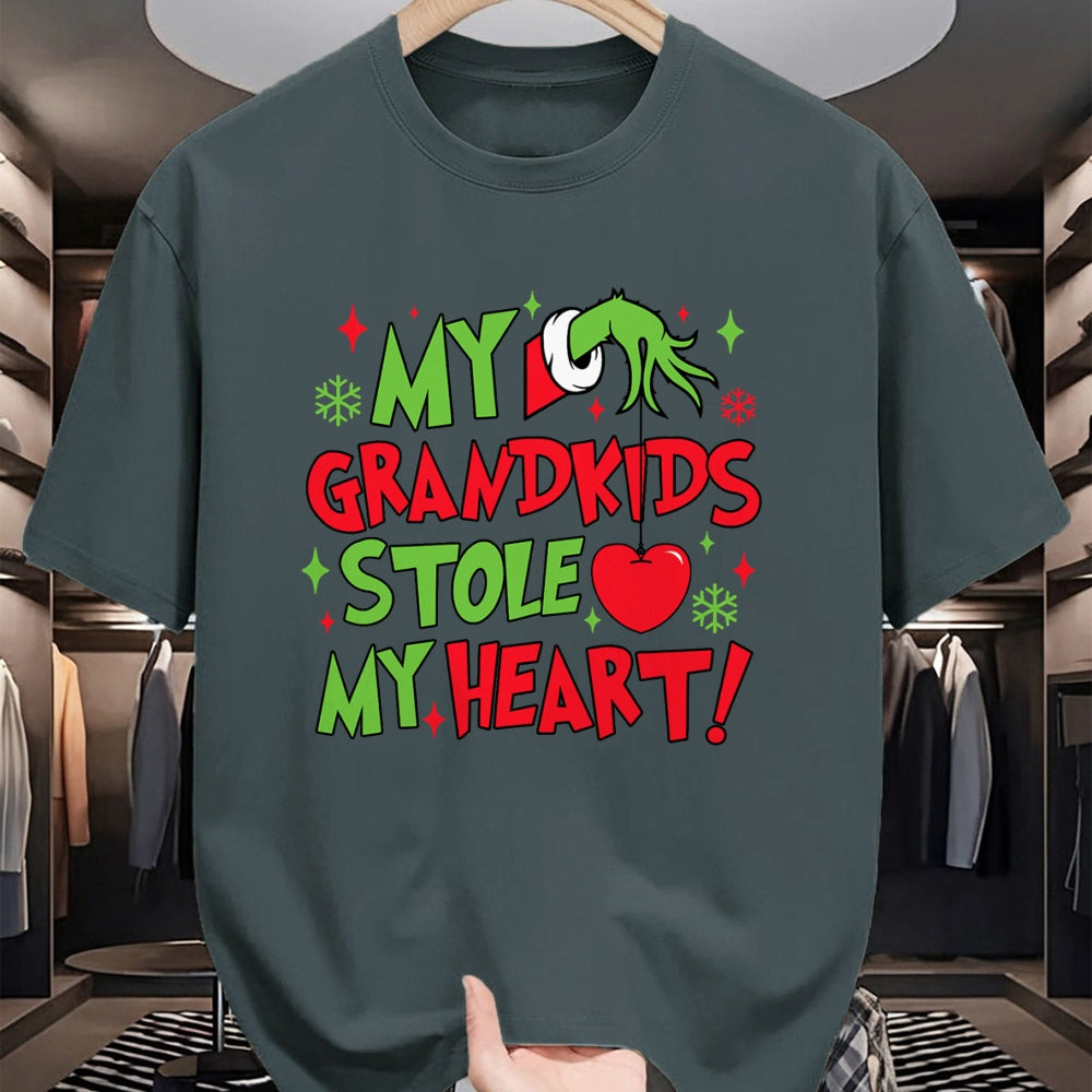 Best Grandma Shirt, Proud Grandma Unisex T-Shirt/Hoodie/Sweatshirt HLT00 - My Grandkids Stole My Heart Vintage Grandma Christmas Xmas T-Shirt