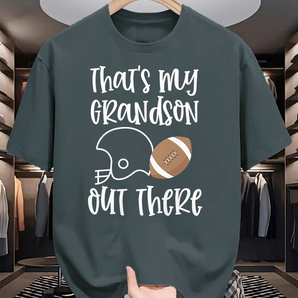 Best Grandma Shirt, Proud Grandma Unisex T-Shirt/Hoodie/Sweatshirt HLT00 - Proud Football Grandma Gift That's My Grandson Out There T-Shirt