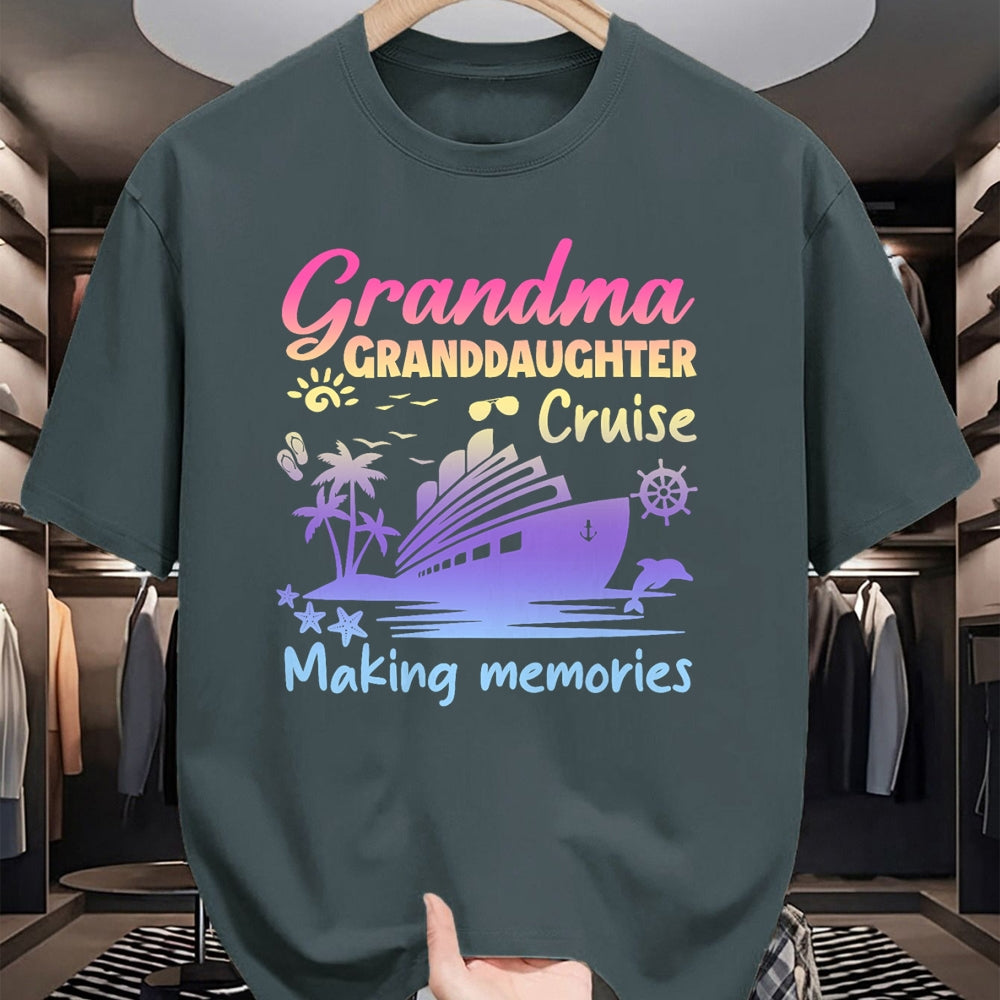 Best Grandma Shirt, Proud Grandma Unisex T-Shirt/Hoodie/Sweatshirt HLT00 - Grandma Granddaughter Memories Gift For Cruise Vacation T-Shirt