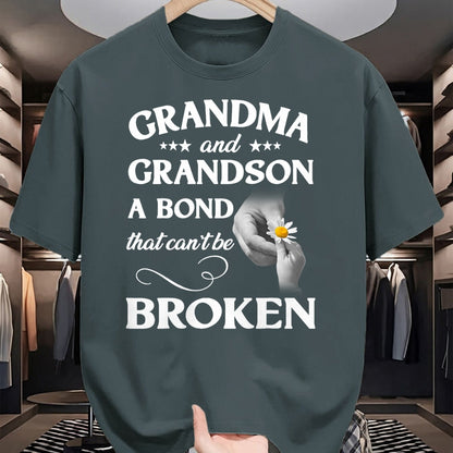 Best Grandma Shirt, Proud Grandma Unisex T-Shirt/Hoodie/Sweatshirt HLT00 - Grandma and Grandson A Bond That Can't Be Broken T-Shirt
