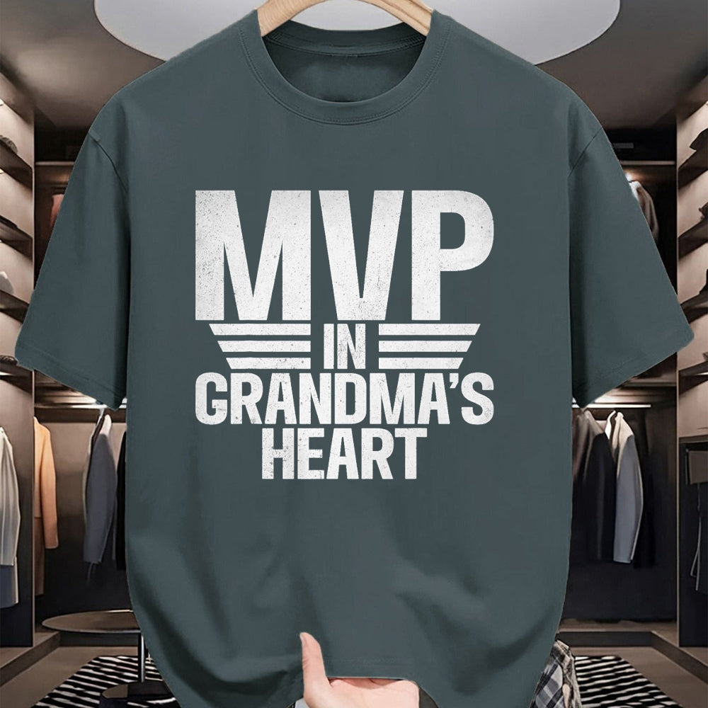 Best Grandma Shirt, Proud Grandma Unisex T-Shirt/Hoodie/Sweatshirt HLT00 - MVP in Grandmas Heart Grandson T-Shirt