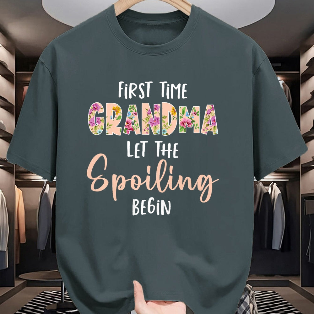 Best Grandma Shirt, Proud Grandma Unisex T-Shirt/Hoodie/Sweatshirt HLT00 - Grandmother - Let The Spoiling Begin Gift First Time Grandma T-Shirt