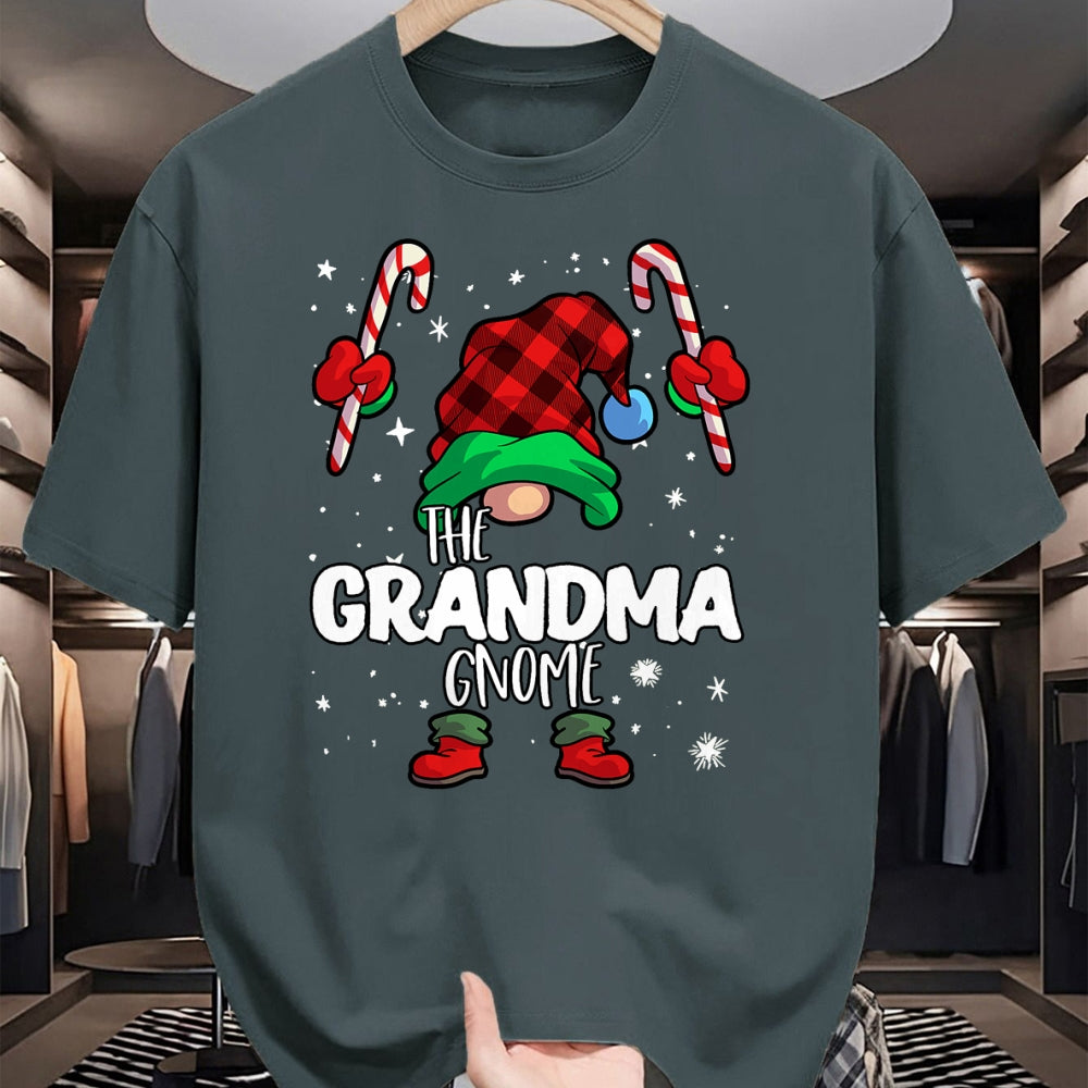 Best Grandma Shirt, Proud Grandma Unisex T-Shirt/Hoodie/Sweatshirt HLT00 - Grandma Gnome Red Buffalo Plaid Matching Family Christmas T-Shirt