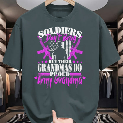 Best Grandma Shirt, Proud Grandma Unisex T-Shirt/Hoodie/Sweatshirt HLT00 - Proud Army Grandma Soldiers Don't Brag Military Grandmother T-Shirt