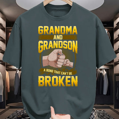 Best Grandma Shirt, Proud Grandma Unisex T-Shirt/Hoodie/Sweatshirt HLT00 - Grandma And Grandson A Bond That Can't Be Broken Shirt Gift T-Shirt