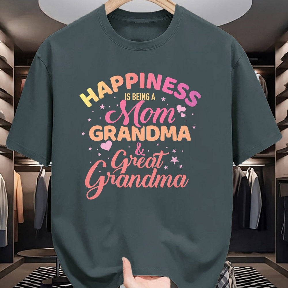 Best Grandma Shirt, Proud Grandma Unisex T-Shirt/Hoodie/Sweatshirt HLT00 - Happiness is being a mom, grandma and great grandma T-Shirt