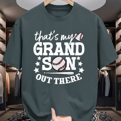 Best Grandma Shirt, Proud Grandma Unisex T-Shirt/Hoodie/Sweatshirt HLT00 - That's My Grandson Out There Women Baseball Grandma T-Ball T-Shirt