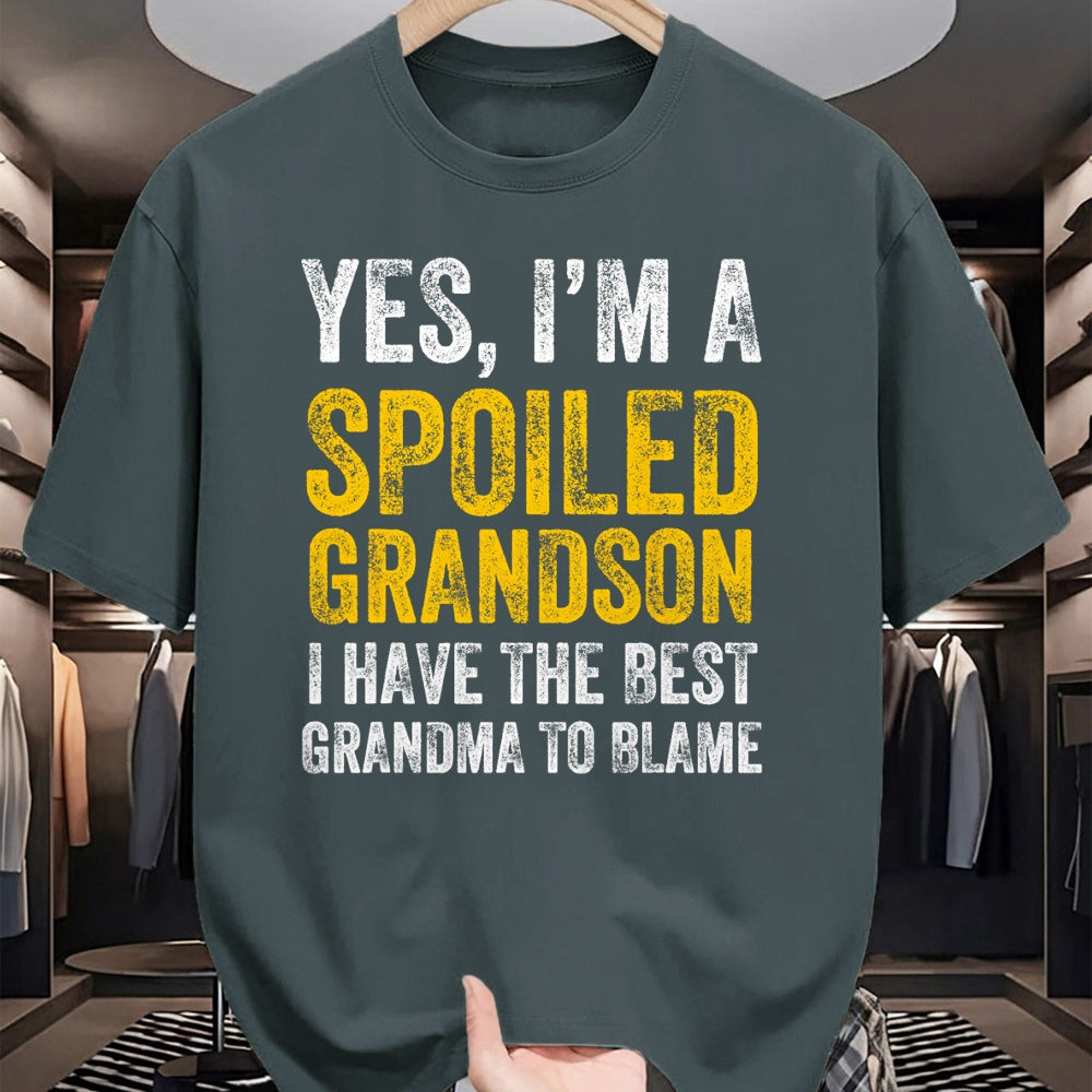 Best Grandma Shirt, Proud Grandma Unisex T-Shirt/Hoodie/Sweatshirt HLT00 - Yes I'm a Spoiled Grandson T-Shirt