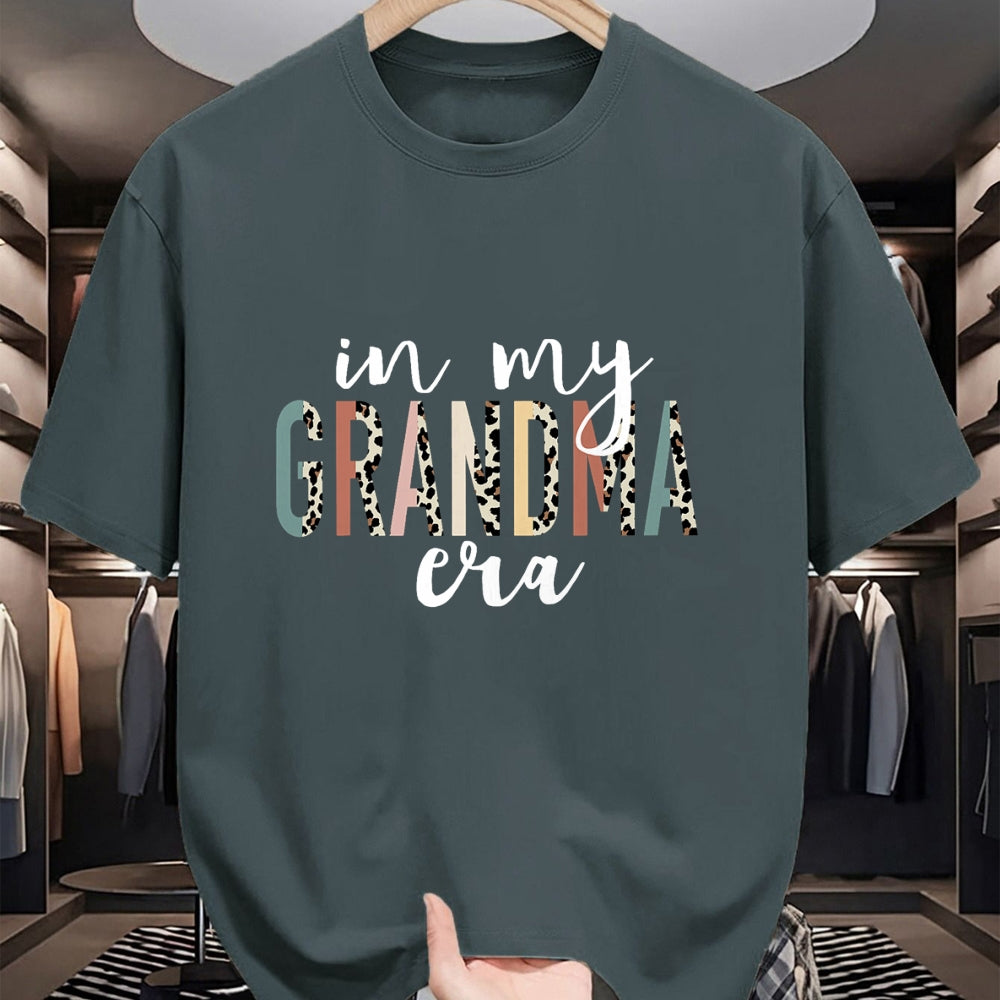 Best Grandma Shirt, Proud Grandma Unisex T-Shirt/Hoodie/Sweatshirt HLT00 - In My Grandma Era Leopard Letter Print Funny Gifts Grandma T-Shirt
