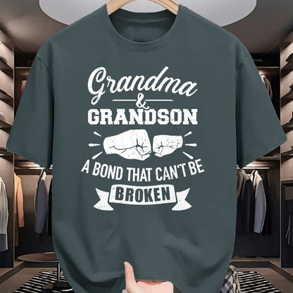 Best Grandma Shirt, Proud Grandma Unisex T-Shirt/Hoodie/Sweatshirt HLT00 - Grandma and grandson bond that can't be broken T-Shirt