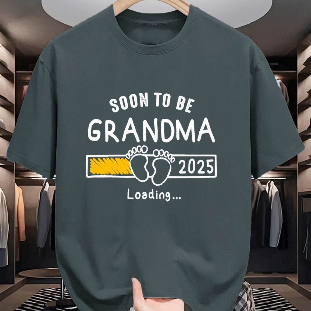 Best Grandma Shirt, Proud Grandma Unisex T-Shirt/Hoodie/Sweatshirt HLT00 - Soon to be Grandma 2025 Loading Promoted to Grandma 2025 T-Shirt