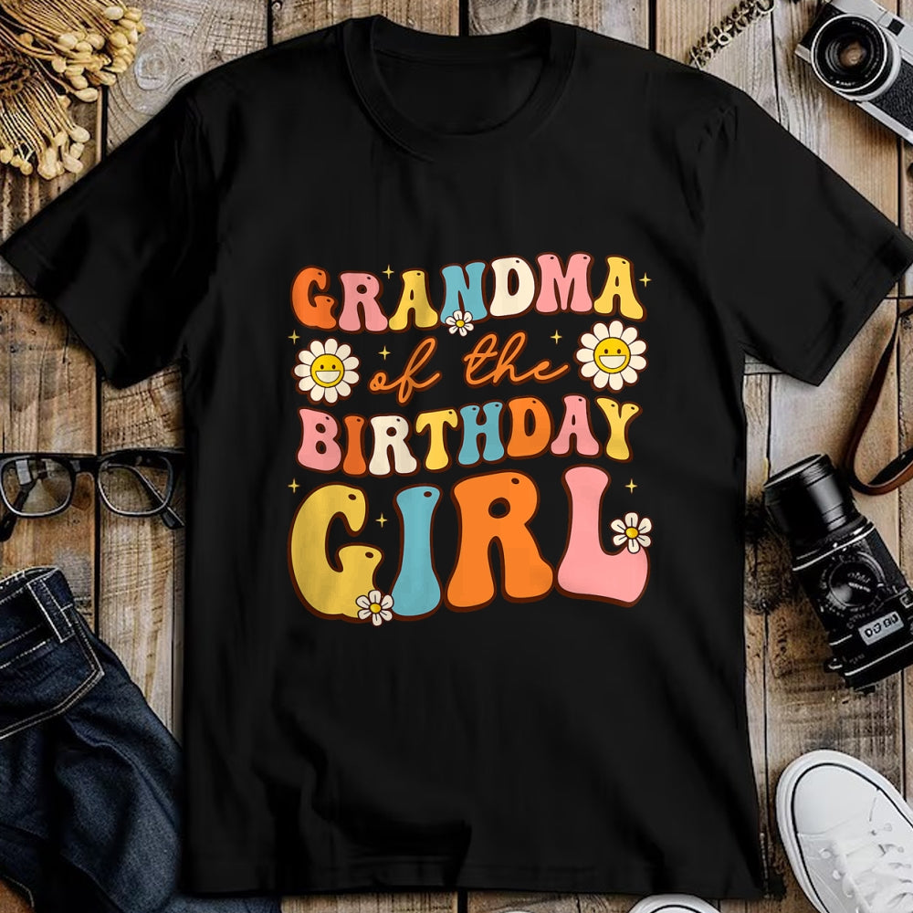 Best Grandma Shirt, Proud Grandma Unisex T-Shirt/Hoodie/Sweatshirt HLT00 - Grandma Of The Birthday Girl Granddaughter Groovy Retro T-Shirt