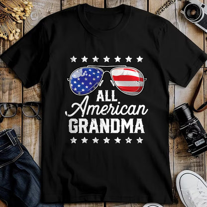 Best Grandma Shirt, Proud Grandma Unisex T-Shirt/Hoodie/Sweatshirt HLT00 - All American Grandma 4th of July Family Matching Sunglasses T-Shirt