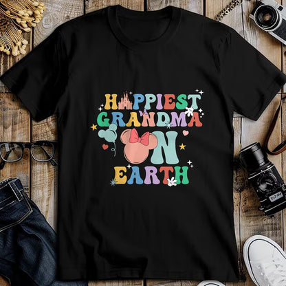 Best Grandma Shirt, Proud Grandma Unisex T-Shirt/Hoodie/Sweatshirt HLT00 - Groovy Happiest Grandma On Earth T-Shirt