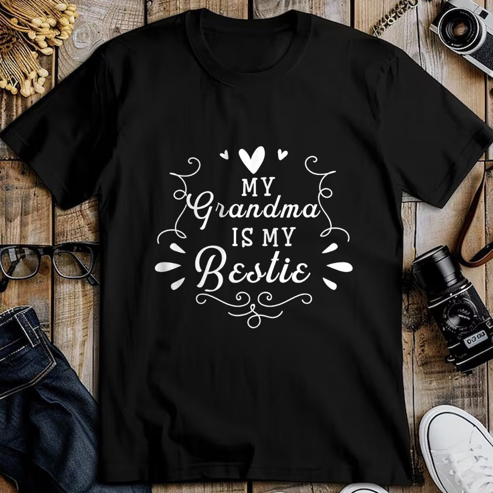 Best Grandma Shirt, Proud Grandma Unisex T-Shirt/Hoodie/Sweatshirt HLT00 - My Grandma Is My Bestie Cute Matching For Granddaughter T-Shirt