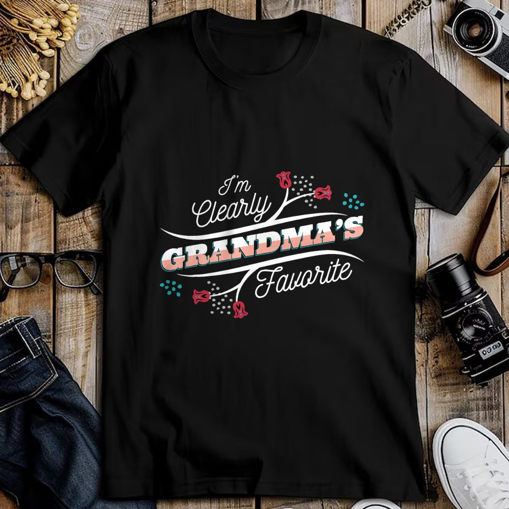 Best Grandma Shirt, Proud Grandma Unisex T-Shirt/Hoodie/Sweatshirt HLT00 - I'm Clearly Grandma's Favorite Granddaughter Grandma, T-Shirt (1)