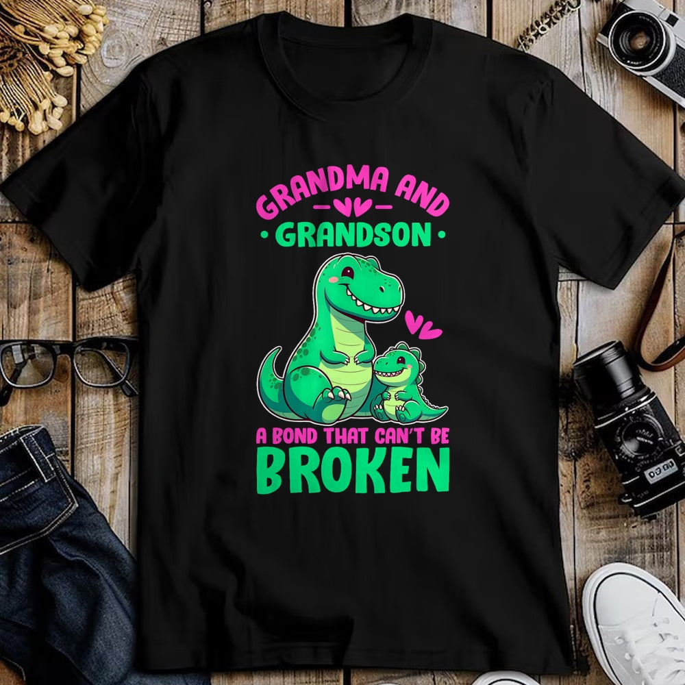 Best Grandma Shirt, Proud Grandma Unisex T-Shirt/Hoodie/Sweatshirt HLT00 - Grandma and Grandson A Bond That Can't Be Broken Dinosaurs T-Shirt