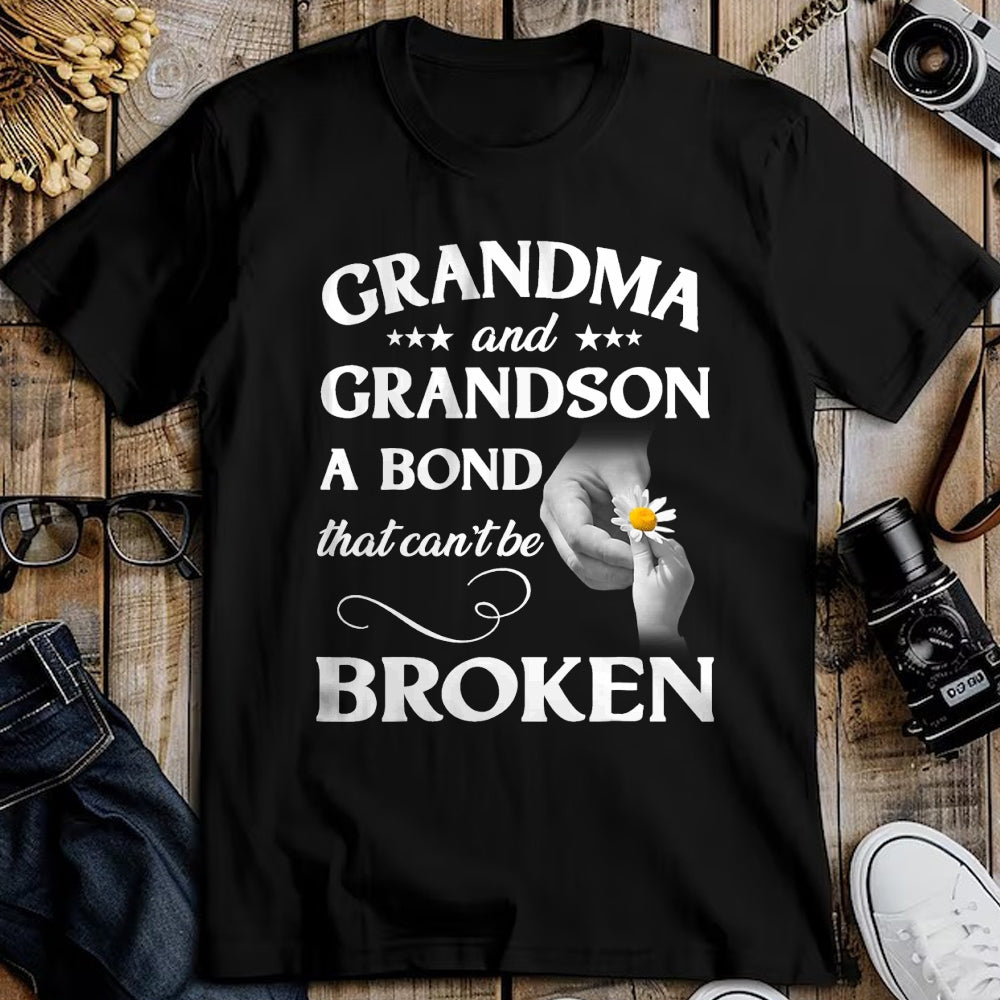 Best Grandma Shirt, Proud Grandma Unisex T-Shirt/Hoodie/Sweatshirt HLT00 - Grandma and Grandson A Bond That Can't Be Broken T-Shirt (2)