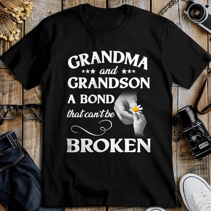 Best Grandma Shirt, Proud Grandma Unisex T-Shirt/Hoodie/Sweatshirt HLT00 - Grandma and Grandson A Bond That Can't Be Broken T-Shirt (2)