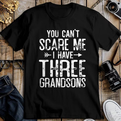 Best Grandma Shirt, Proud Grandma Unisex T-Shirt/Hoodie/Sweatshirt HLT00 - You Can't Scare Me I Have Three Grandsons Funny Grandma gift T-Shirt