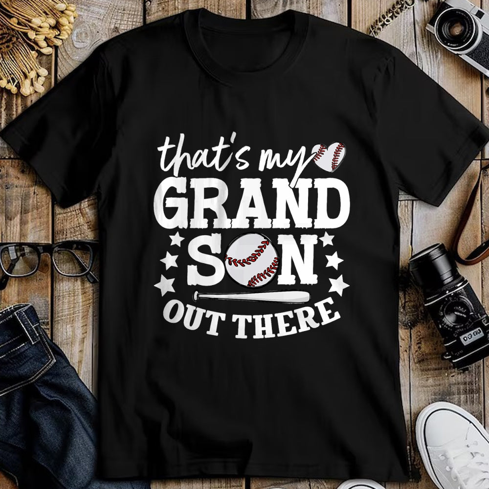 Best Grandma Shirt, Proud Grandma Unisex T-Shirt/Hoodie/Sweatshirt HLT00 - That's My Grandson Out There Women Baseball Grandma T-Ball T-Shirt