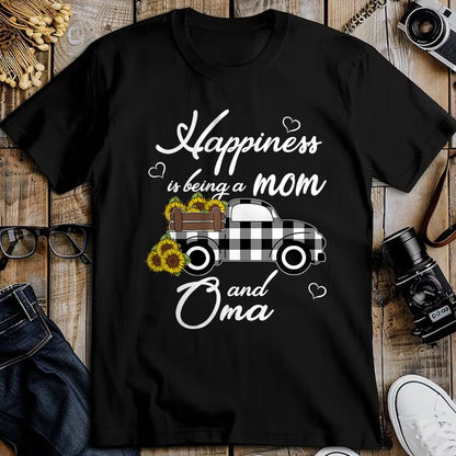 Best Grandma Shirt, Proud Grandma Unisex T-Shirt/Hoodie/Sweatshirt HLT00 - Sunflower Grandma Shirt Happiness is being a Mom and Oma T-Shirt