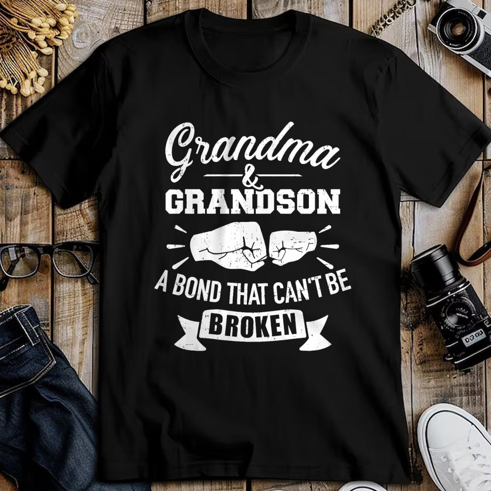 Best Grandma Shirt, Proud Grandma Unisex T-Shirt/Hoodie/Sweatshirt HLT00 - Grandma and grandson bond that can't be broken T-Shirt