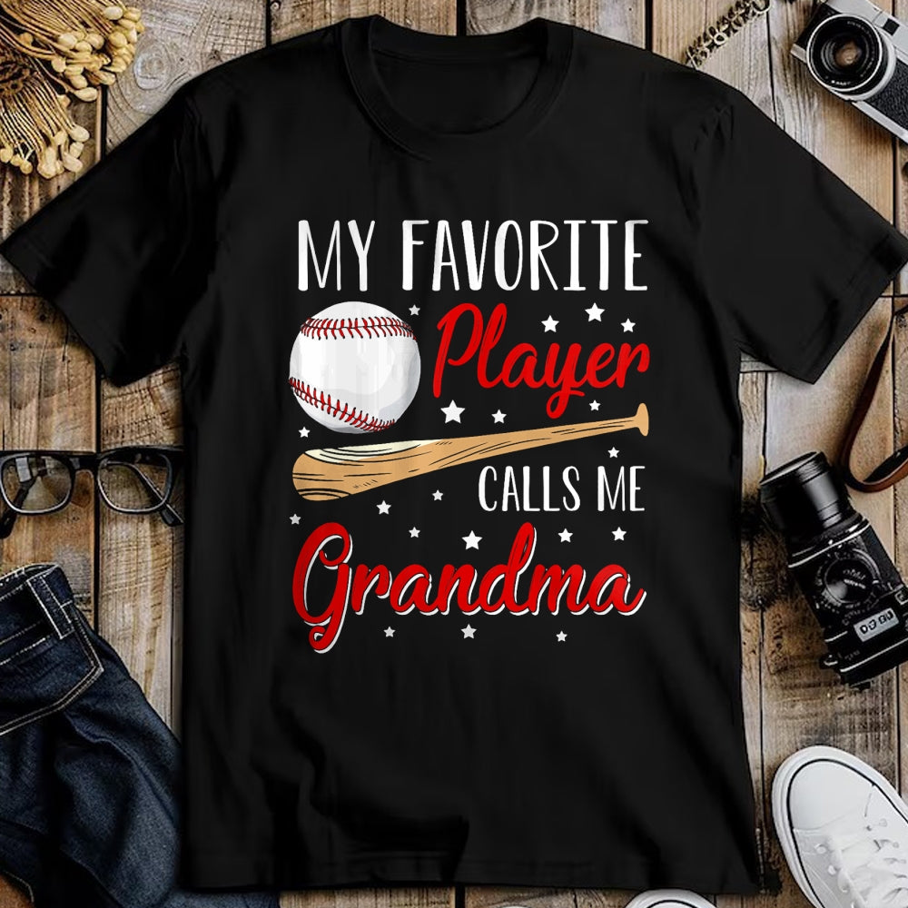 Best Grandma Shirt, Proud Grandma Unisex T-Shirt/Hoodie/Sweatshirt HLT00 - Baseball My Favorite Player Calls Me Grandma Heart T-Shirt